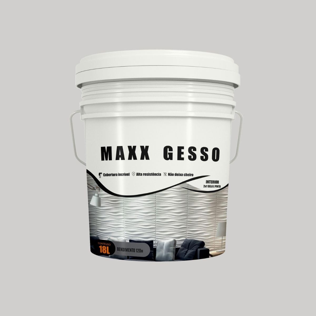 Tinta Maxx Gesso e Drywall: Sela, Pinta e Renova em uma Única Aplicação (18L)