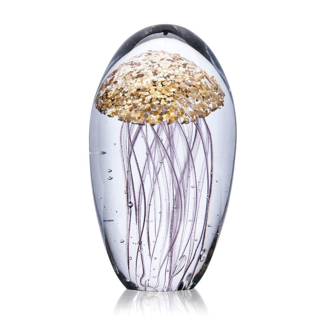 Estatueta de Água-viva em Cristal Soprado à Mão - Decoração Elegante e Exclusiva para Casa e Escritório