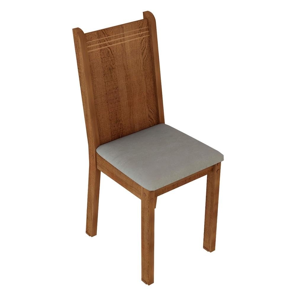 Kit com 4 Cadeiras de Jantar Madesa Rustic/Pérola - Design Ergonômico e Estilo Moderno