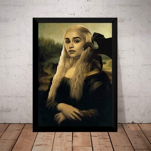 Quadro Game of Thrones Daenerys Targaryen - Arte Exclusiva em Estilo Mona Lisa