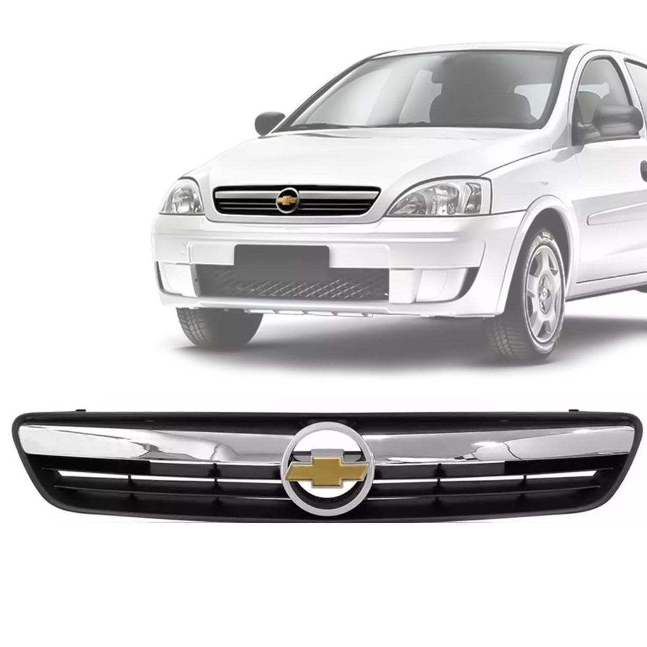 Grade Radiador Corsa Montana 2002-2012 com Friso Cromado: Estilo e Proteção