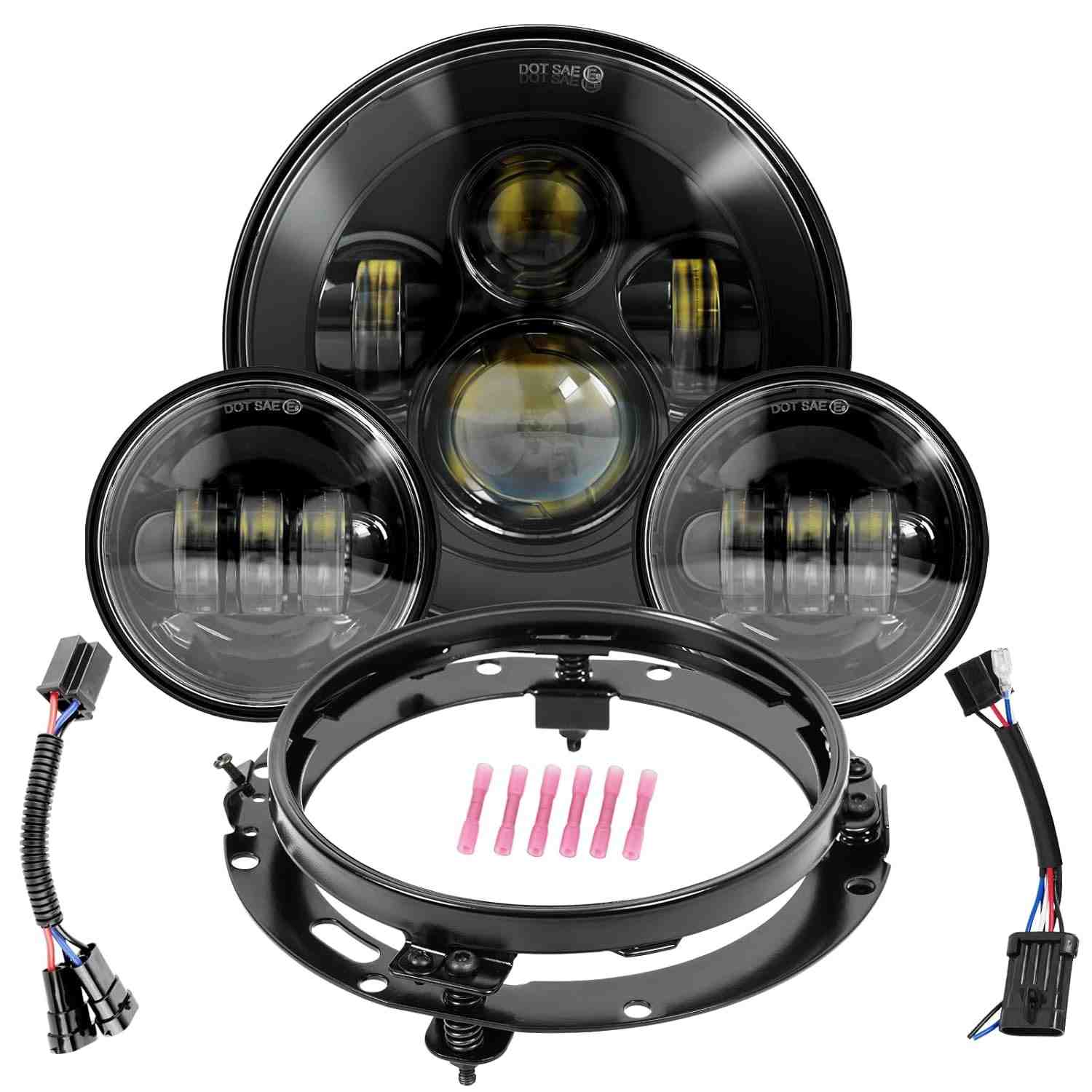 Farol de LED Wisamic 17,78cm para Moto: Iluminação Potente e Estilo para Harley Davidson