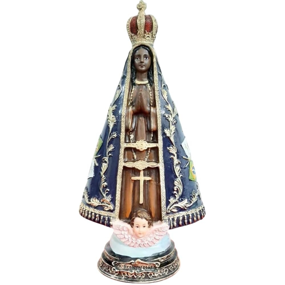 Imagem de Nossa Senhora Aparecida em Resina 30 cm - Decoração e Fé Católica