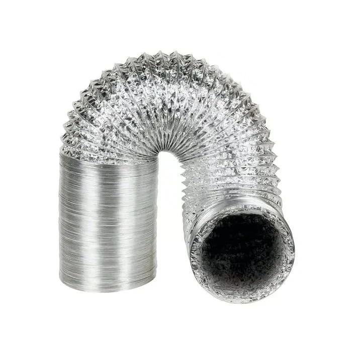 Duto Aluminizado Flexível 125mm Sem Isolamento - 5 Metros | Ideal para Cozinhas, Ar Condicionado e Exaustores