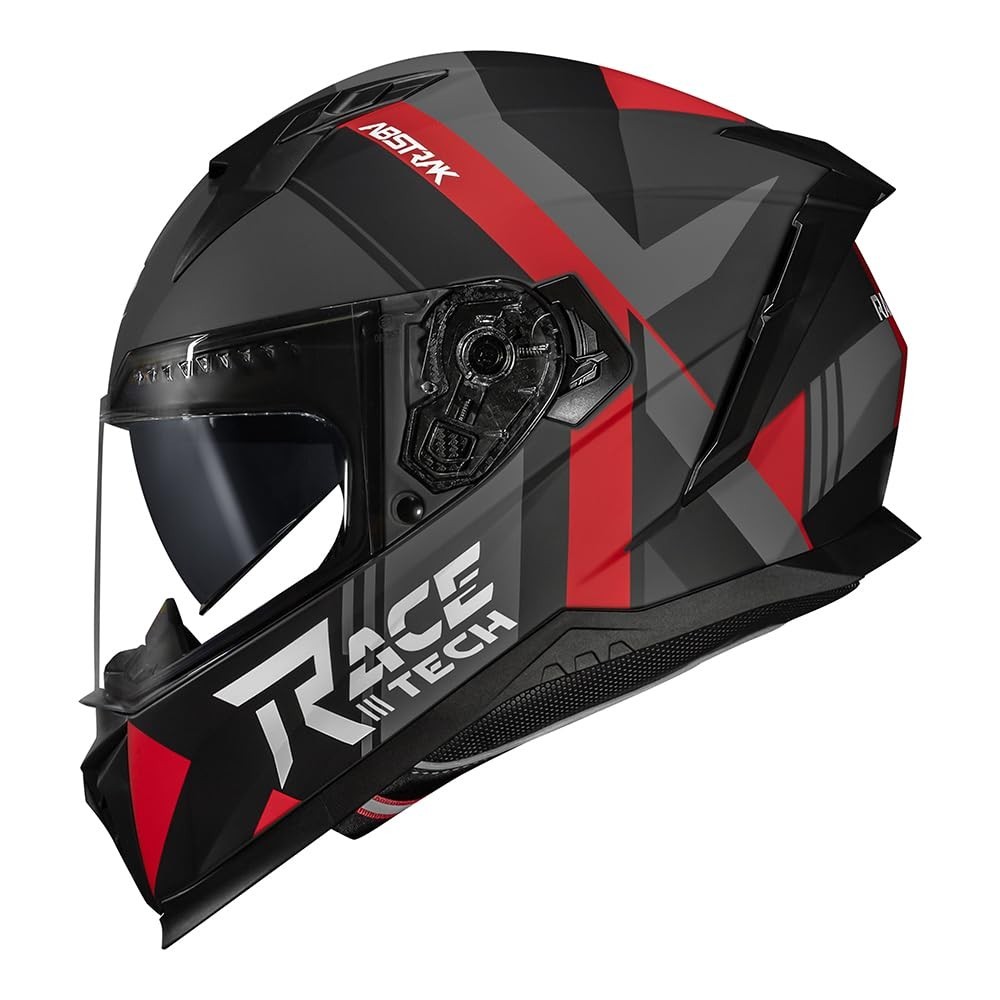 Capacete Race Tech Volt AbstraK com Óculos Integrado - Preto/Vermelho Fosco (Tamanho 58)