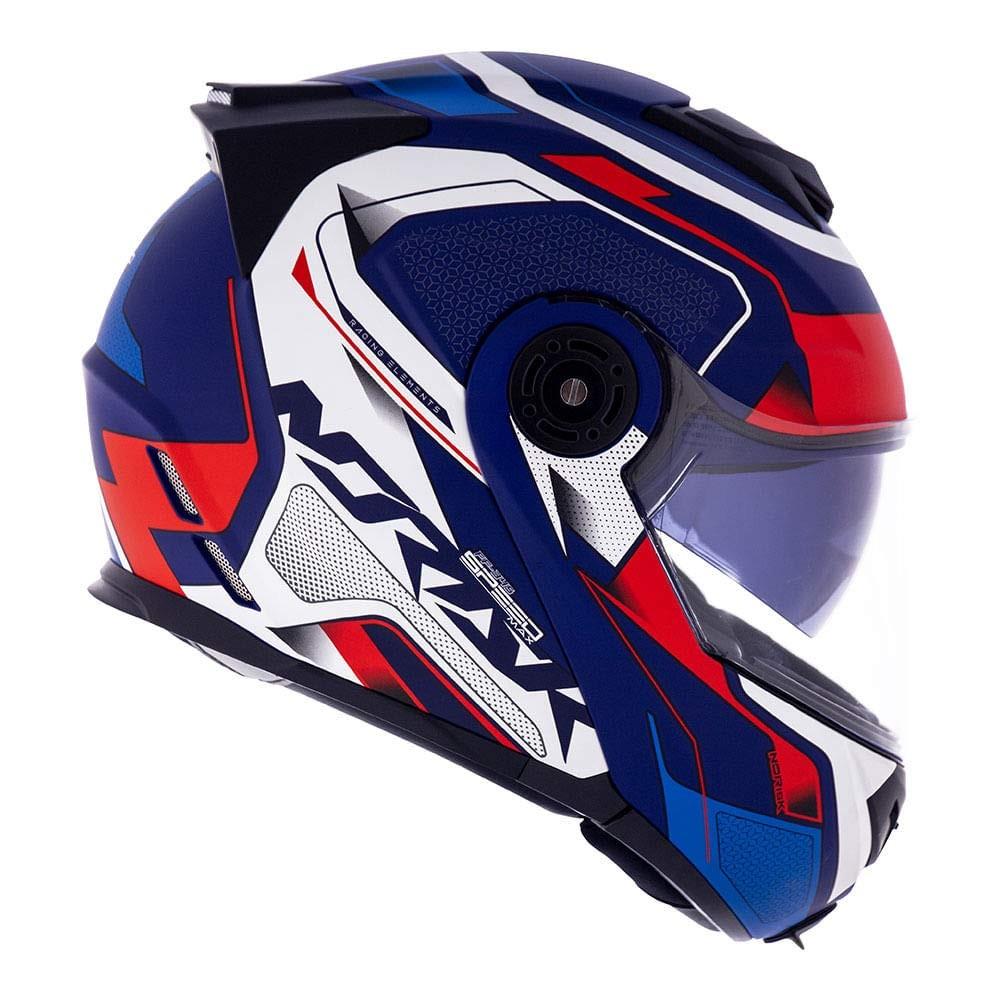 Capacete Norisk Route FF345 Speedmax Azul Fosco/Branco - Segurança e Estilo para Sua Pilotagem