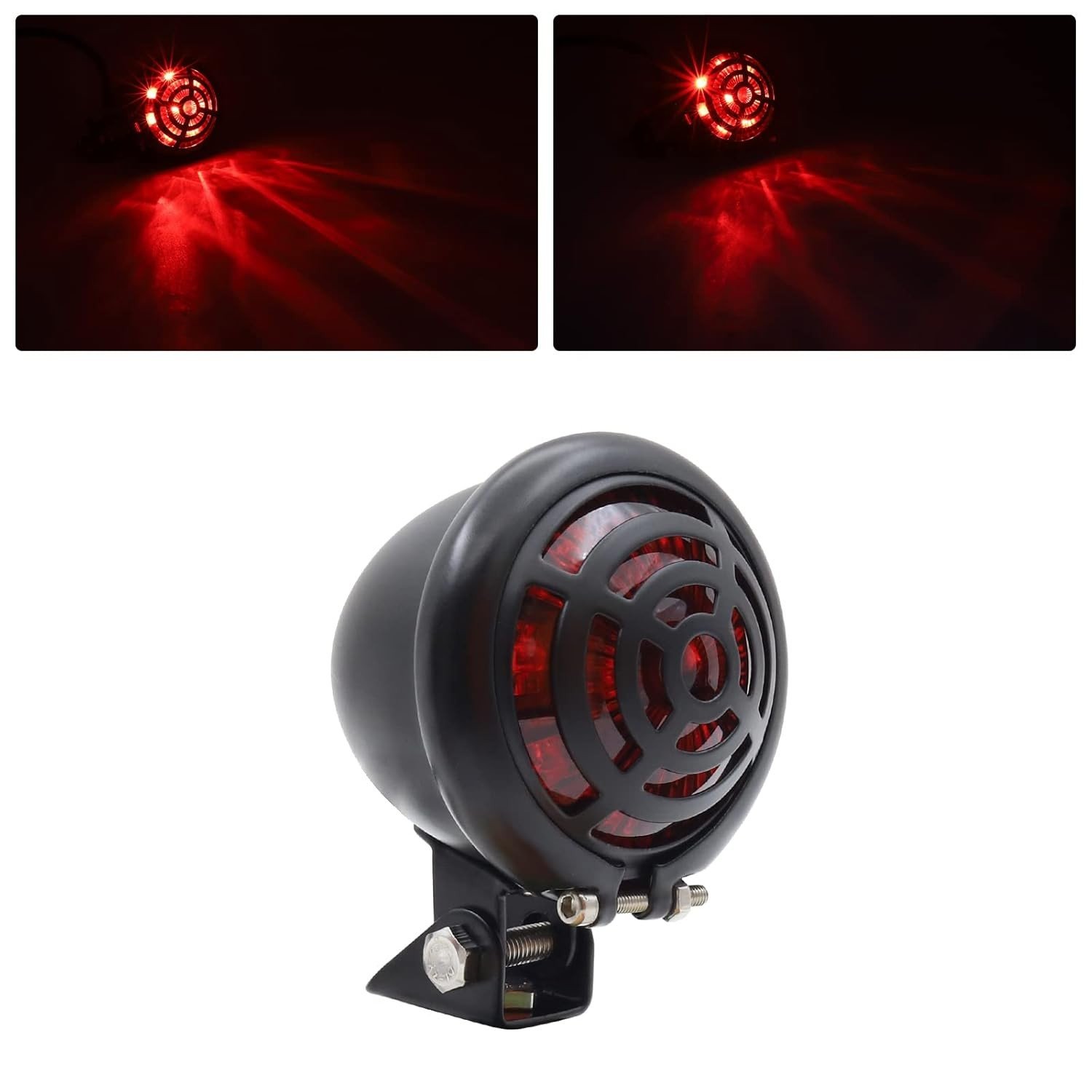 Luz Traseira LED Redonda para Moto: Freio, Placa e Estilo Grade - Harley, Honda, Yamaha e Mais!