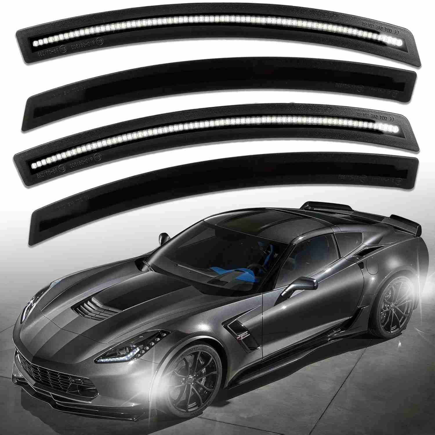 Kit 4 Luzes LED Fumê para Para-lama Corvette C7 (2014-2019) - Grand Sport, Stingray, Z06, ZR1