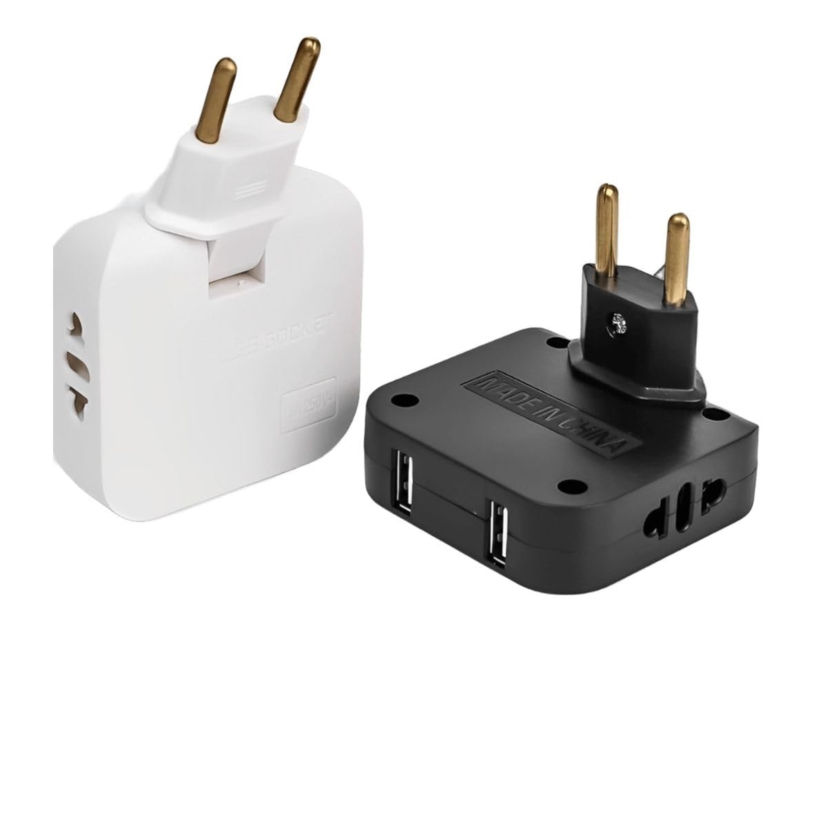 Adaptador Tomada Articulado Giratório 360° com USB - Essencial para Viagens e Casa