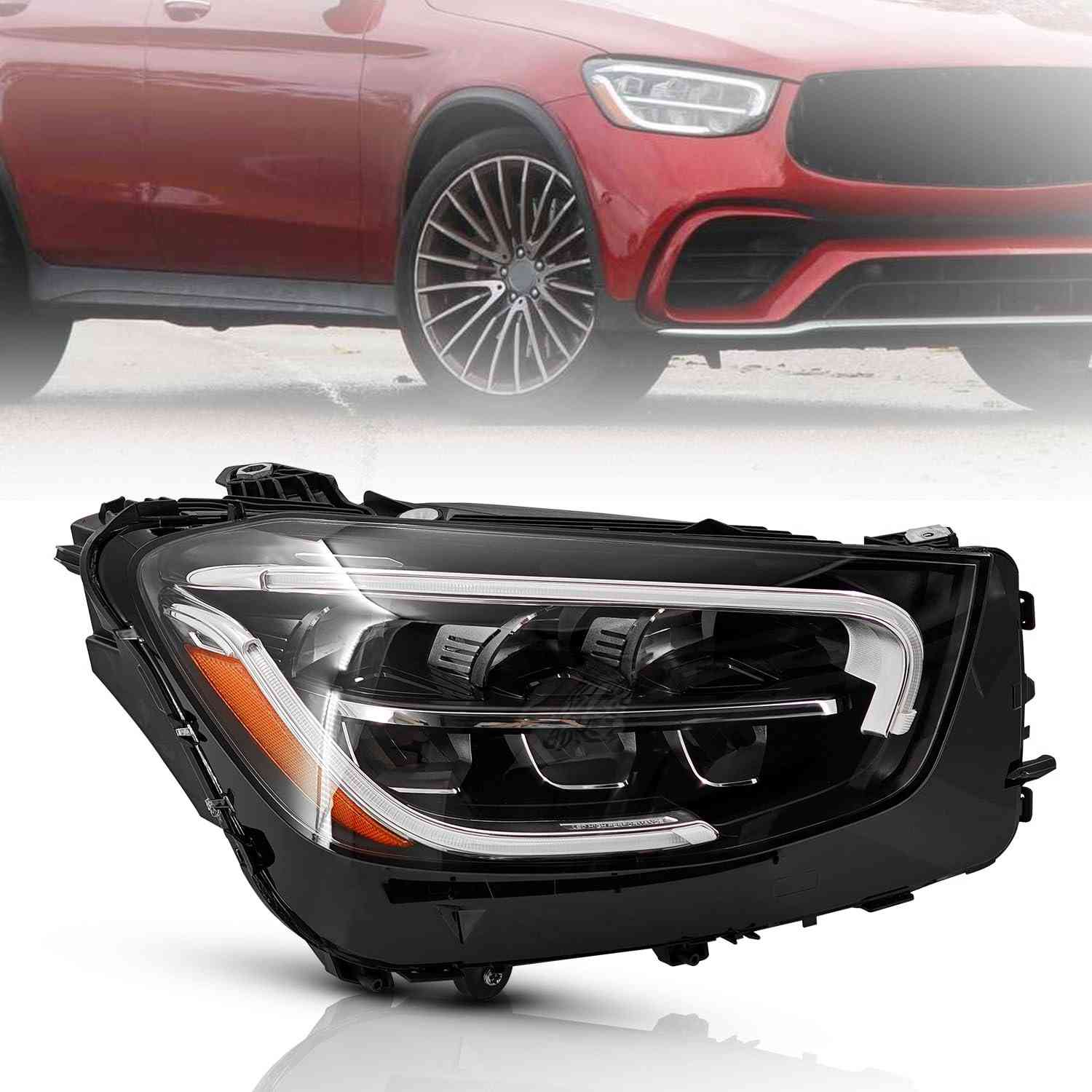 Farol de LED Direito Passageiro Mercedes Benz GLC W253 (2020-2022) - Iluminação Premium
