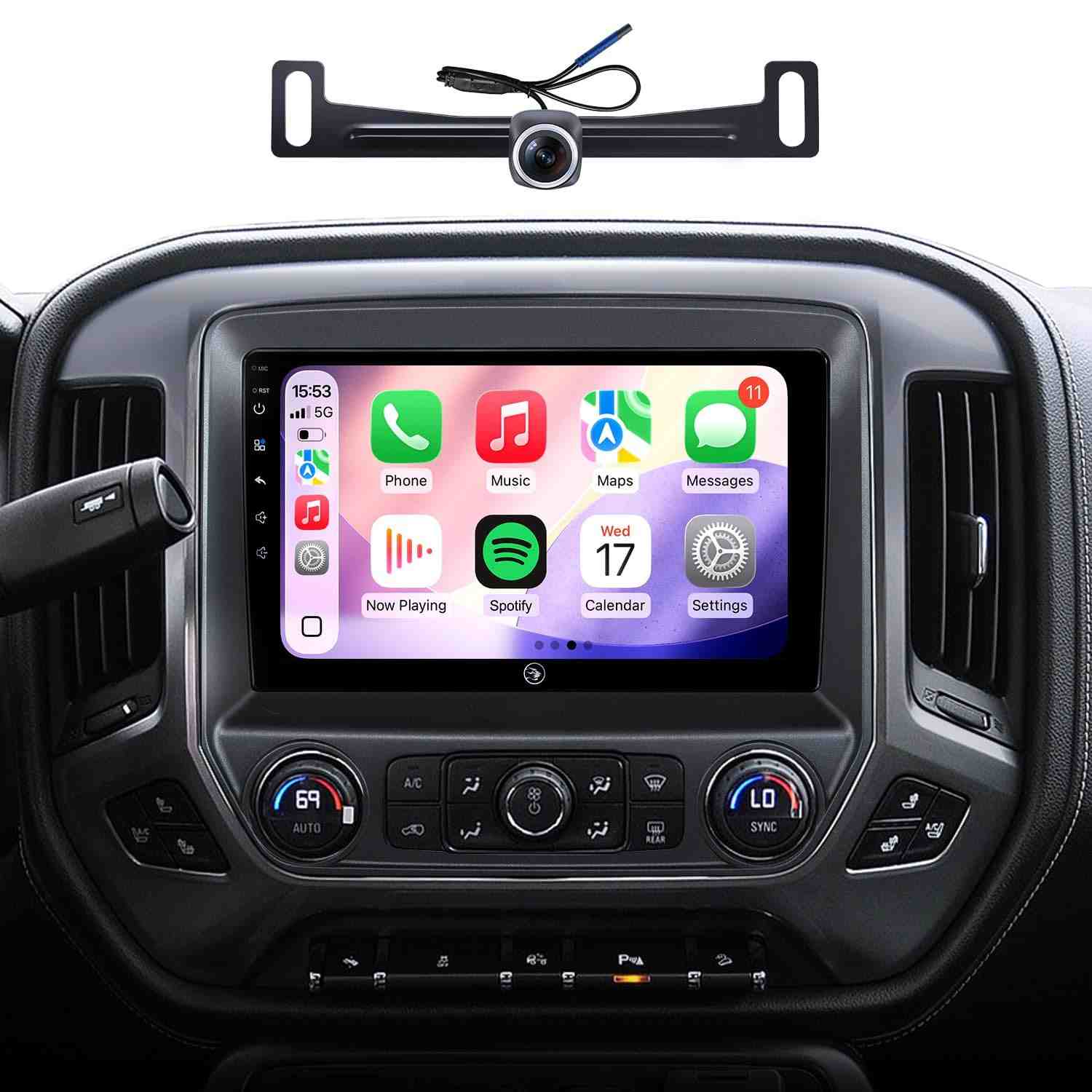 Central Multimídia Android 25cm para GMC Sierra e Chevrolet Silverado 2014-2018: Navegação GPS, Carplay e Mais!