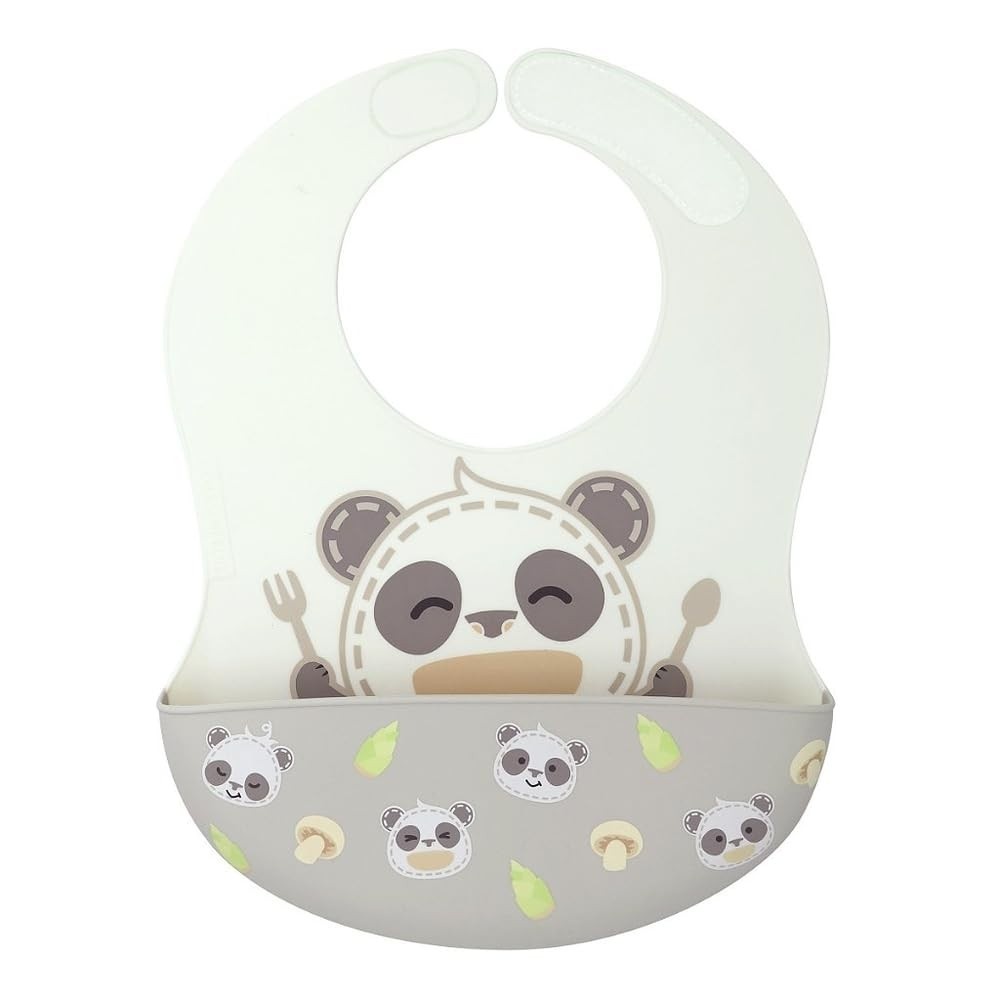 Babador de Silicone Grande Cobertura Total Panda - Marcus & Marcus