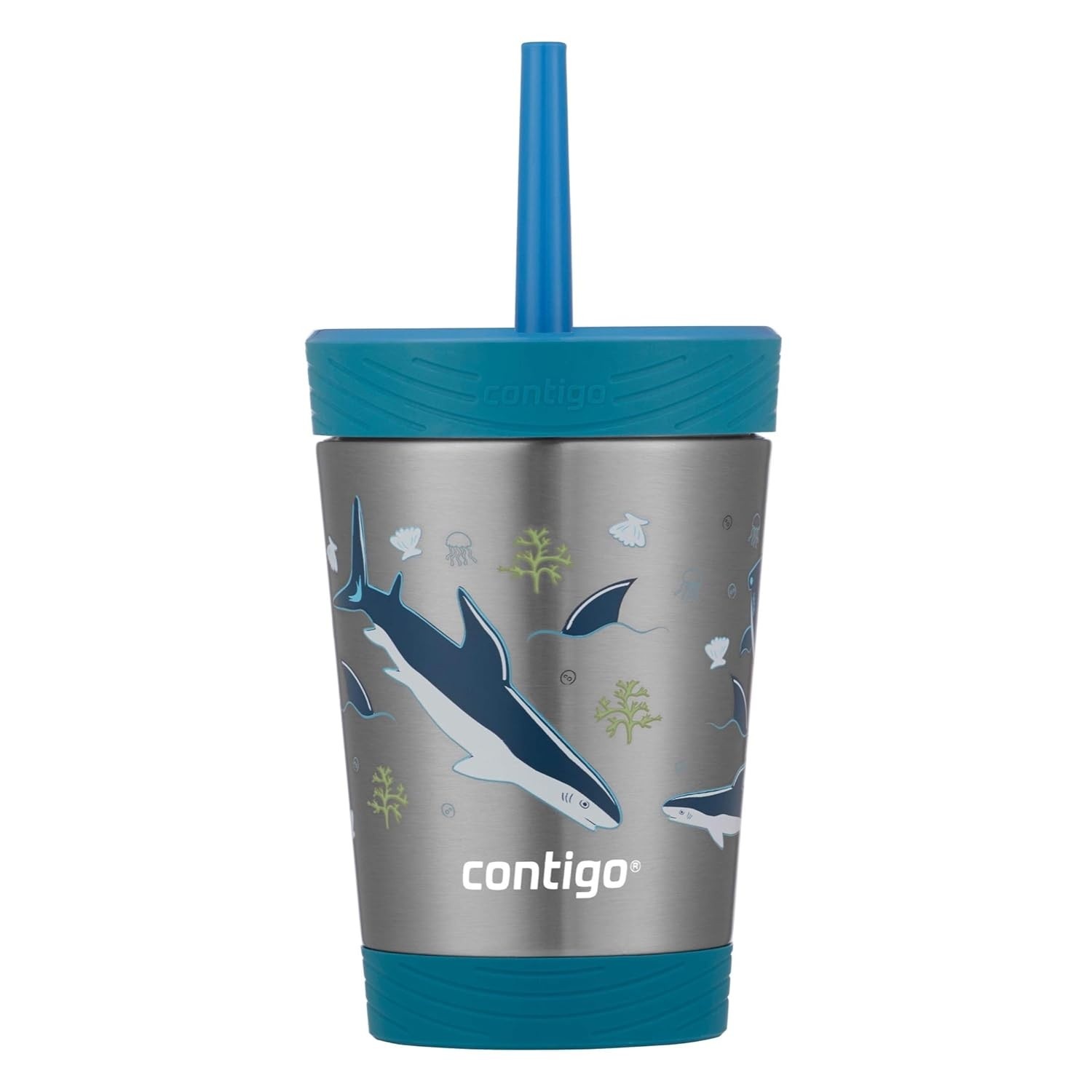 Copo Contigo 400ml com Canudo e Isolamento Térmico - Gummy & Shark