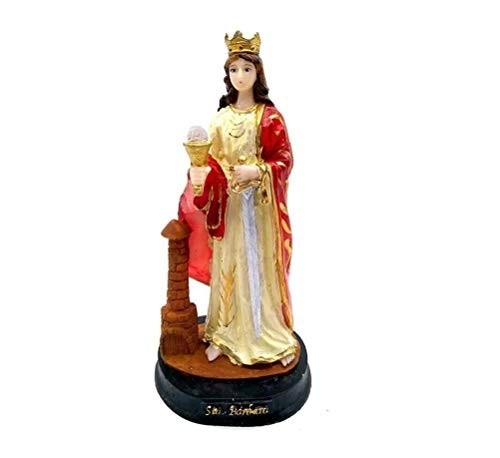 Imagem de Santa Bárbara em Resina - Escultura Católica Detalhada com Pintura Manual