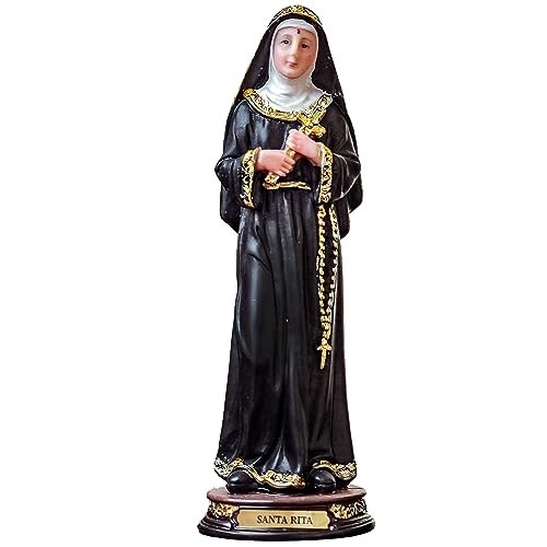 Imagem de Santa Rita em Resina 20cm - Decoração Sagrada Importada