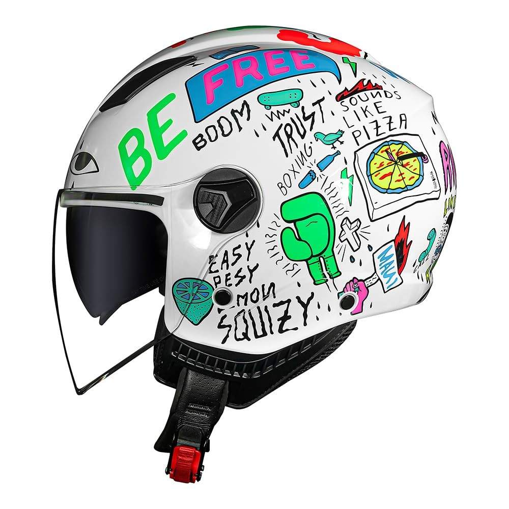 Capacete Norisk Orion Free Masculino Aberto Branco com Óculos Solar Integrado
