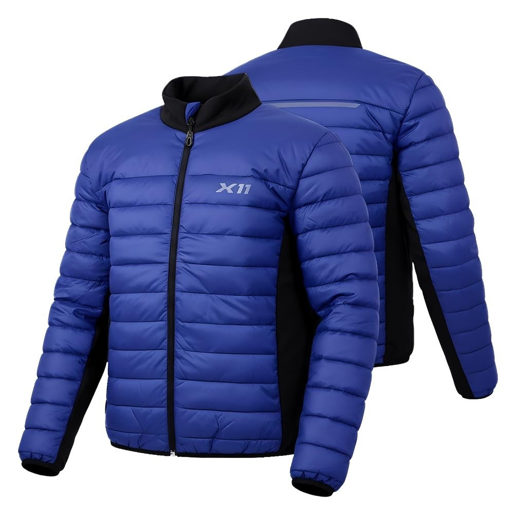 Jaqueta Puffer X11 T?rmica Com Bolsos Externos e Internos Masculina Motociclista Motoqueiro Azul