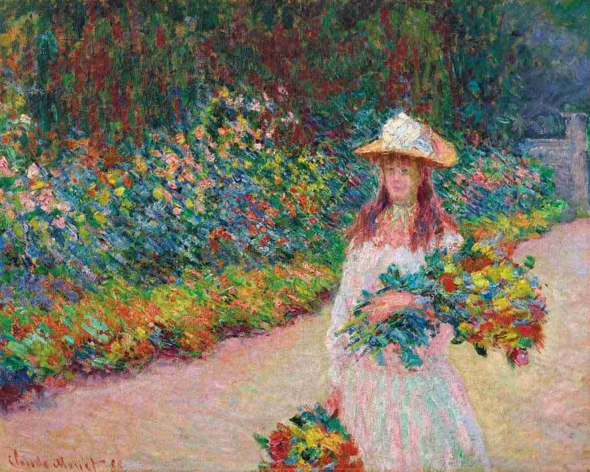 Menina no Jardim em Giverny (1888) - Reprodução em Canvas de Claude Monet | Arte de Qualidade para Decoração