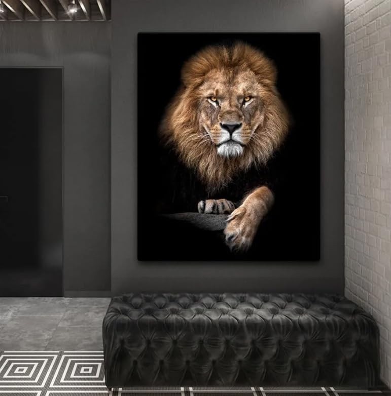 Tela Quadro Decorativo Leão da Tribo de Judá 130x90cm | Arte Sagrada em Alta Definição