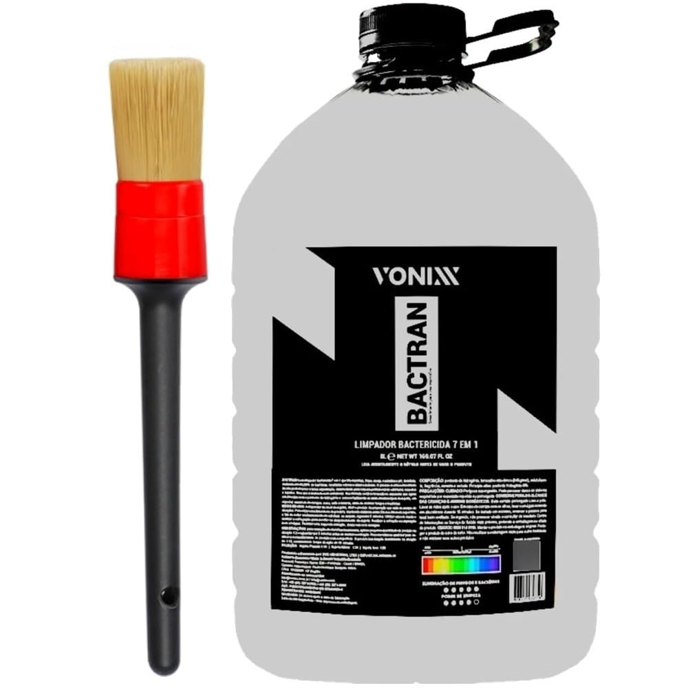 Kit Essencial Detalhamento: Limpador 7 em 1 Bactran 5L Vonixx + Pincel Karbox