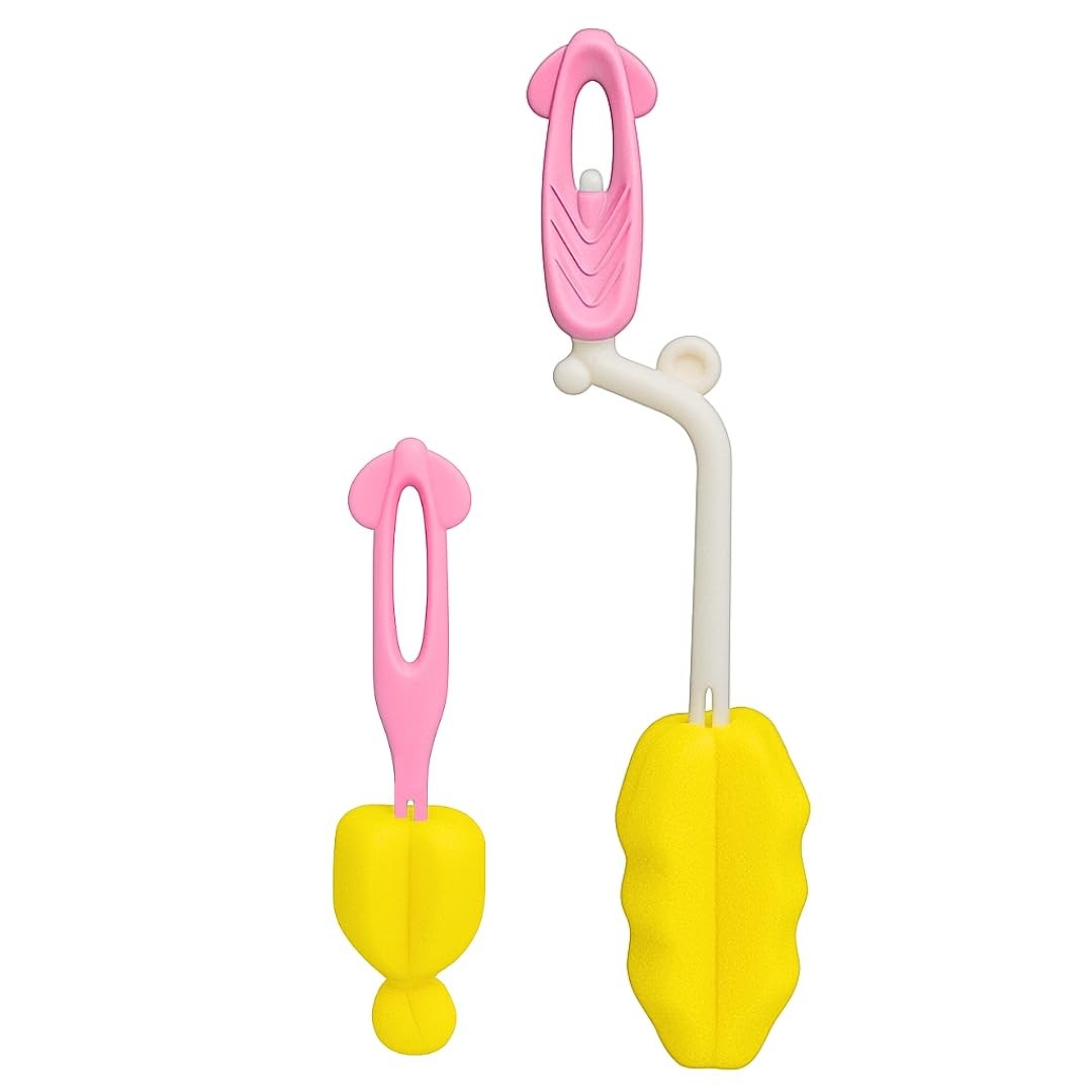 Kit 2 Esponjas Bucha com Cabo Comprido para Lavar Garrafas e Copos - Premium Rosa Felix Magazine