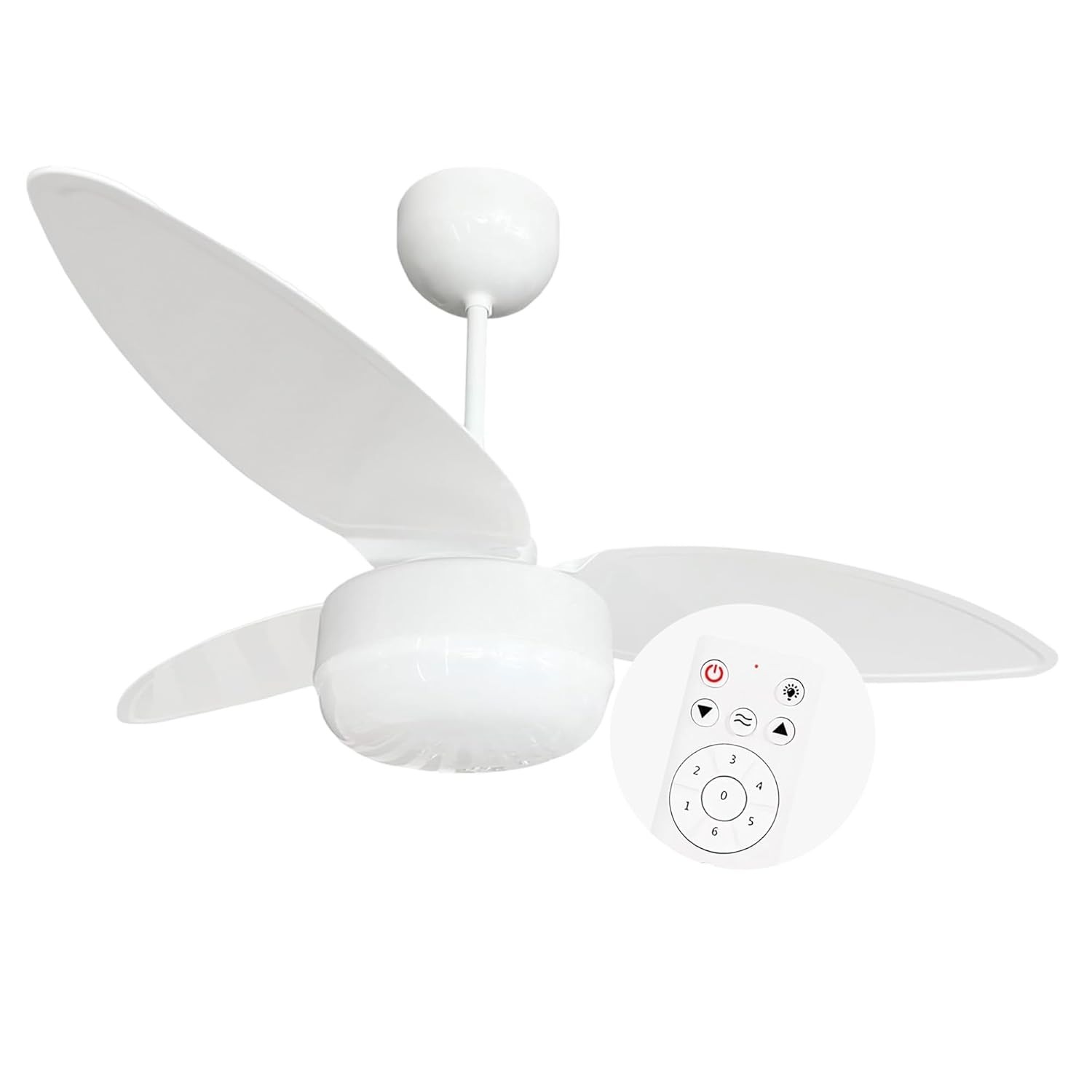 Ventilador de Teto Zonda Bivolt Inverter com Controle Remoto e Suporte para 2 Lâmpadas