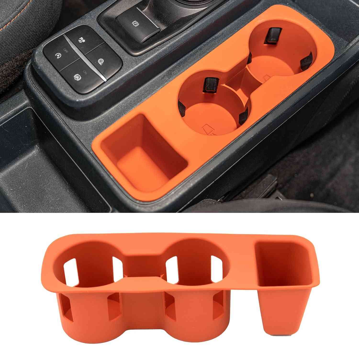 Suporte de Copo Silicone Ford Maverick 2022-2025: Console Central Laranja - Acessório Essencial