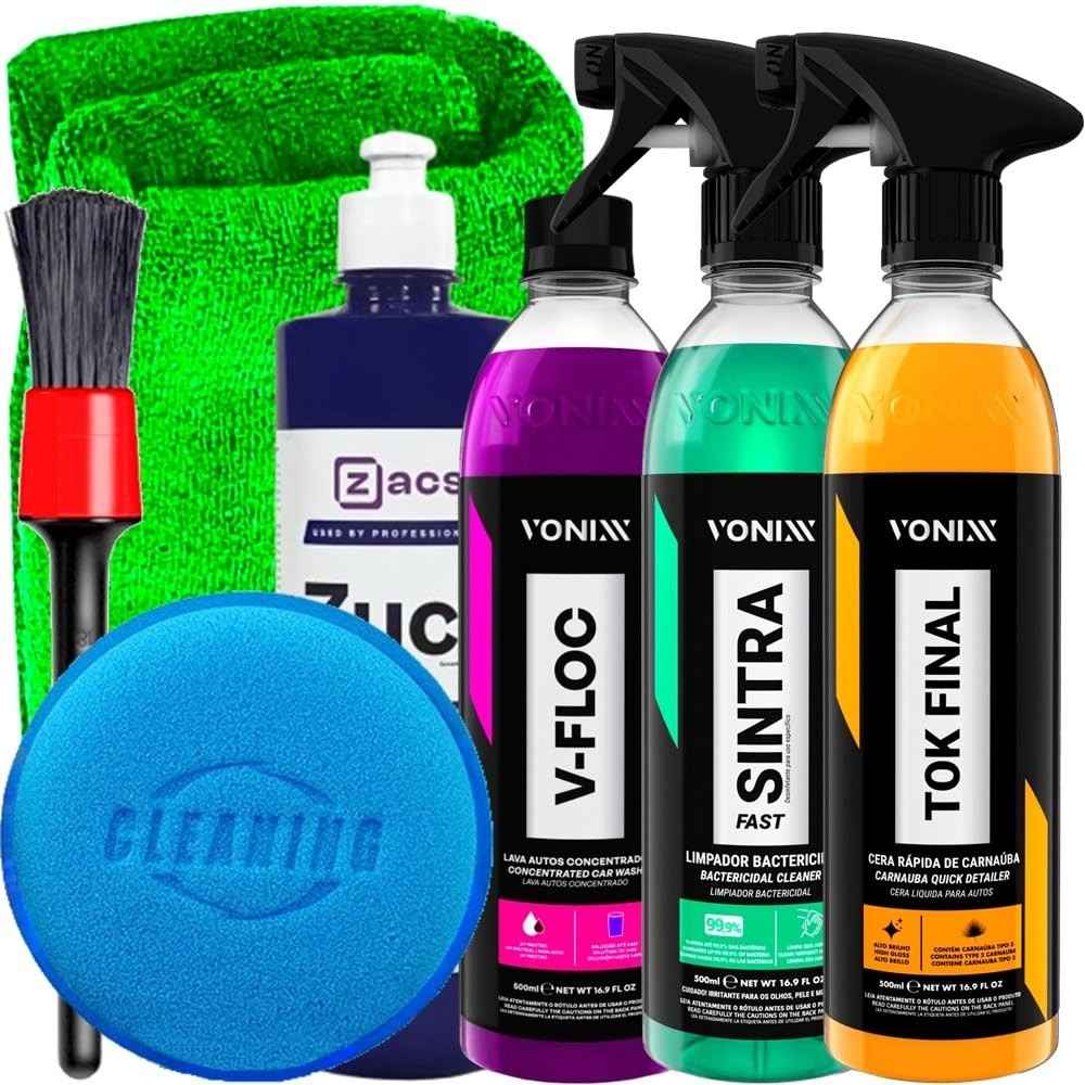 Kit Completo Vonixx Tok Final: Limpeza e Brilho Impecável para Seu Carro