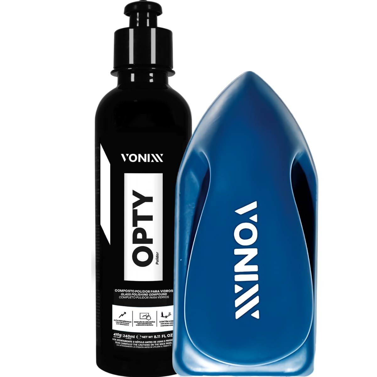 Kit Essencial Vonixx: Escova Limpeza Vidros + Polidor Opty 240ml