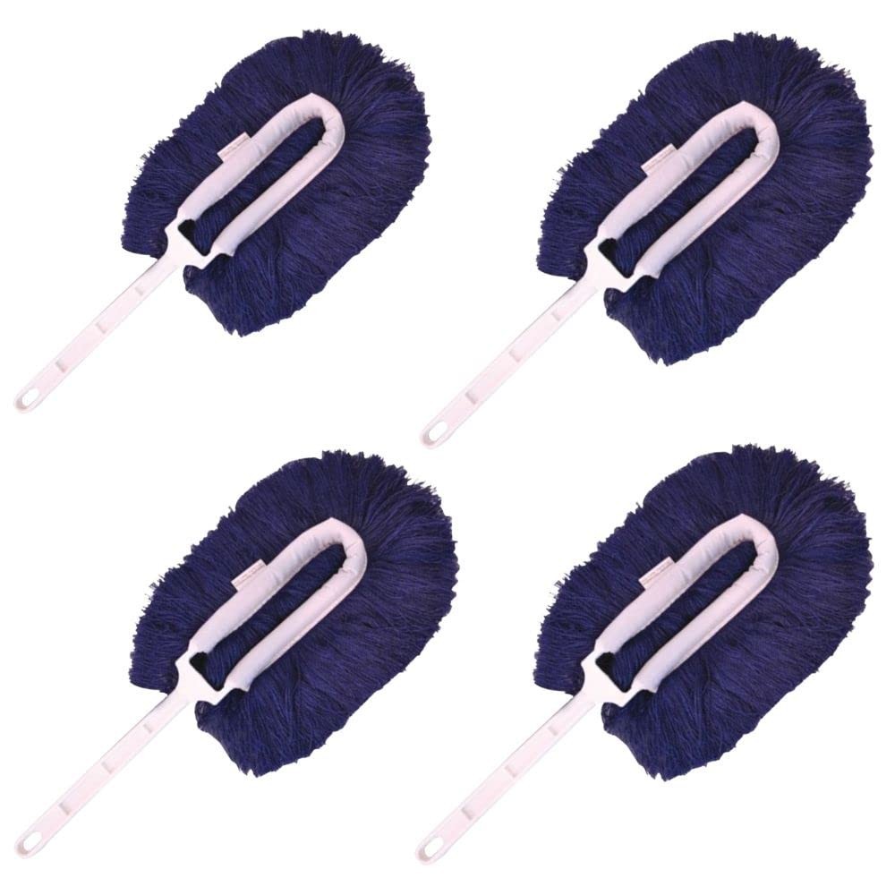 Kit 4 Espanadores Eletrostáticos Azul Bralímpia com Cabo – Limpeza Inteligente e Sem Esforço
