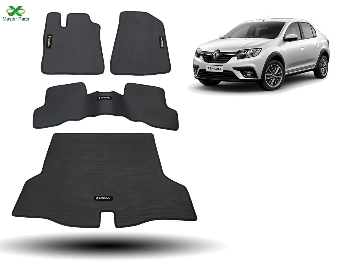 Kit Tapete Borracha Logan 2014-2022: Traseiro Inteiriço e Porta-malas Impermeável
