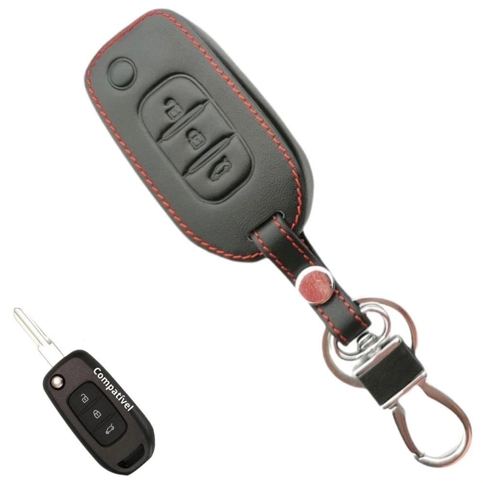 Capa de Couro Premium para Chave Canivete Duster, Oroch, Sandero, Logan, Kwid e Captur