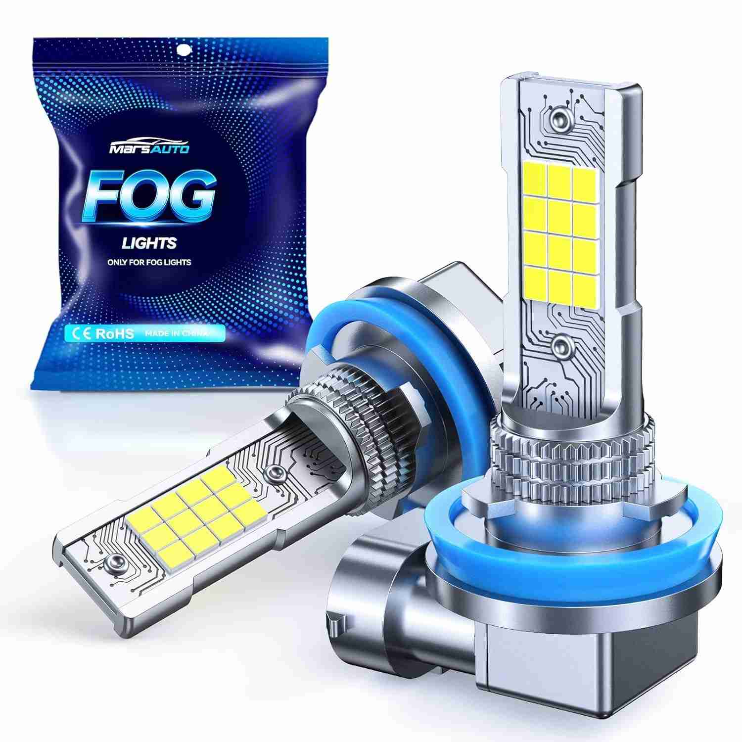 Marsauto Lâmpadas LED Neblina H11/H16/H8 Âmbar 3500K - Super Brilho 12.000 Lúmens