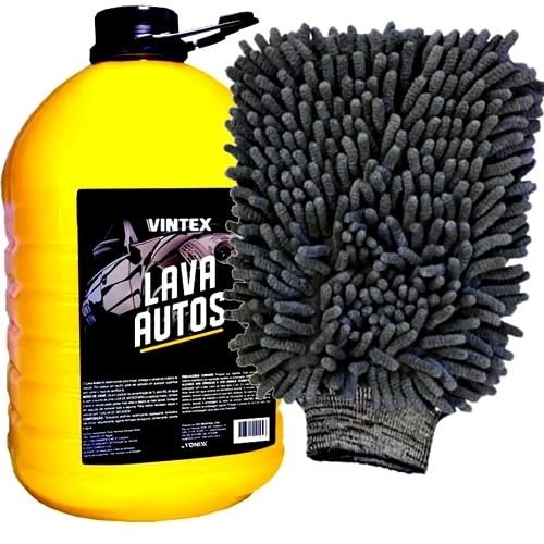 Kit Completo Lava Autos 5L Vintex + Luva Microfibra Tentáculos Karbox: Brilho Impecável!