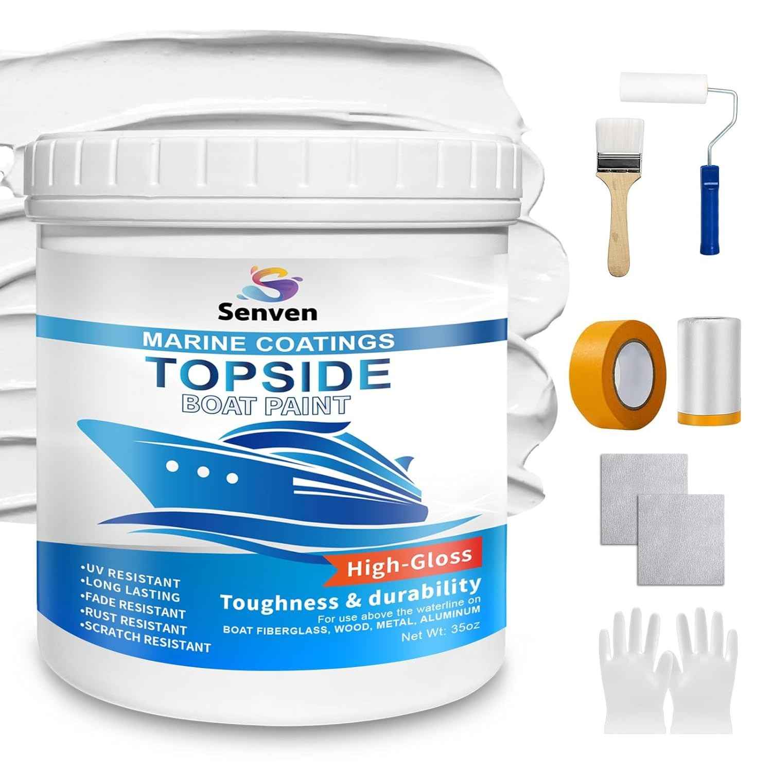 Tinta Marinha Brilhante 1000ml - Proteção Premium para Barcos de Fibra de Vidro, Alumínio e Madeira