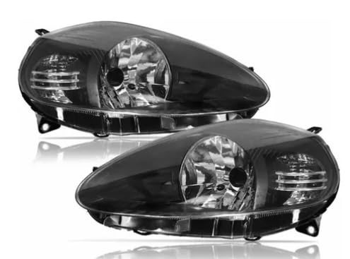 Farol Fiat Punto Máscara Negra 2007-2011 (Par) - Iluminação e Estilo Premium