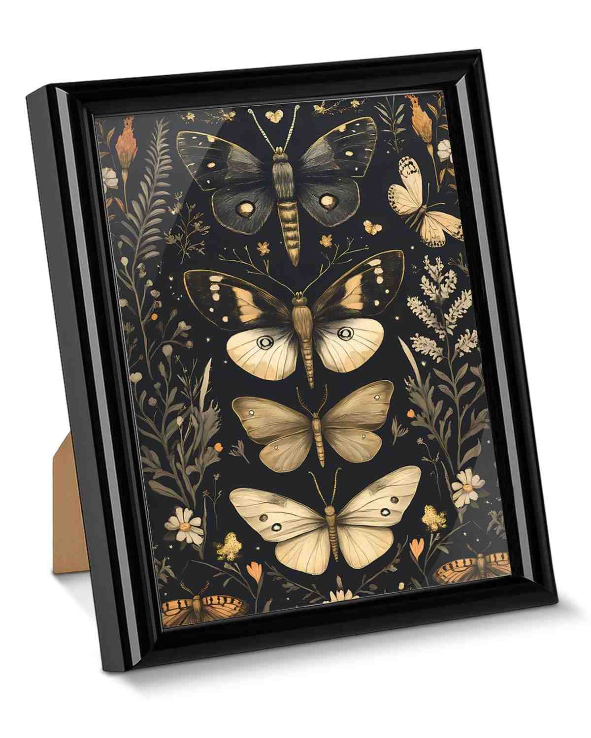 Pôster de Arte Gótica de Borboleta - Estética Dark Floral para Decoração de Parede e Mesa 15x20cm
