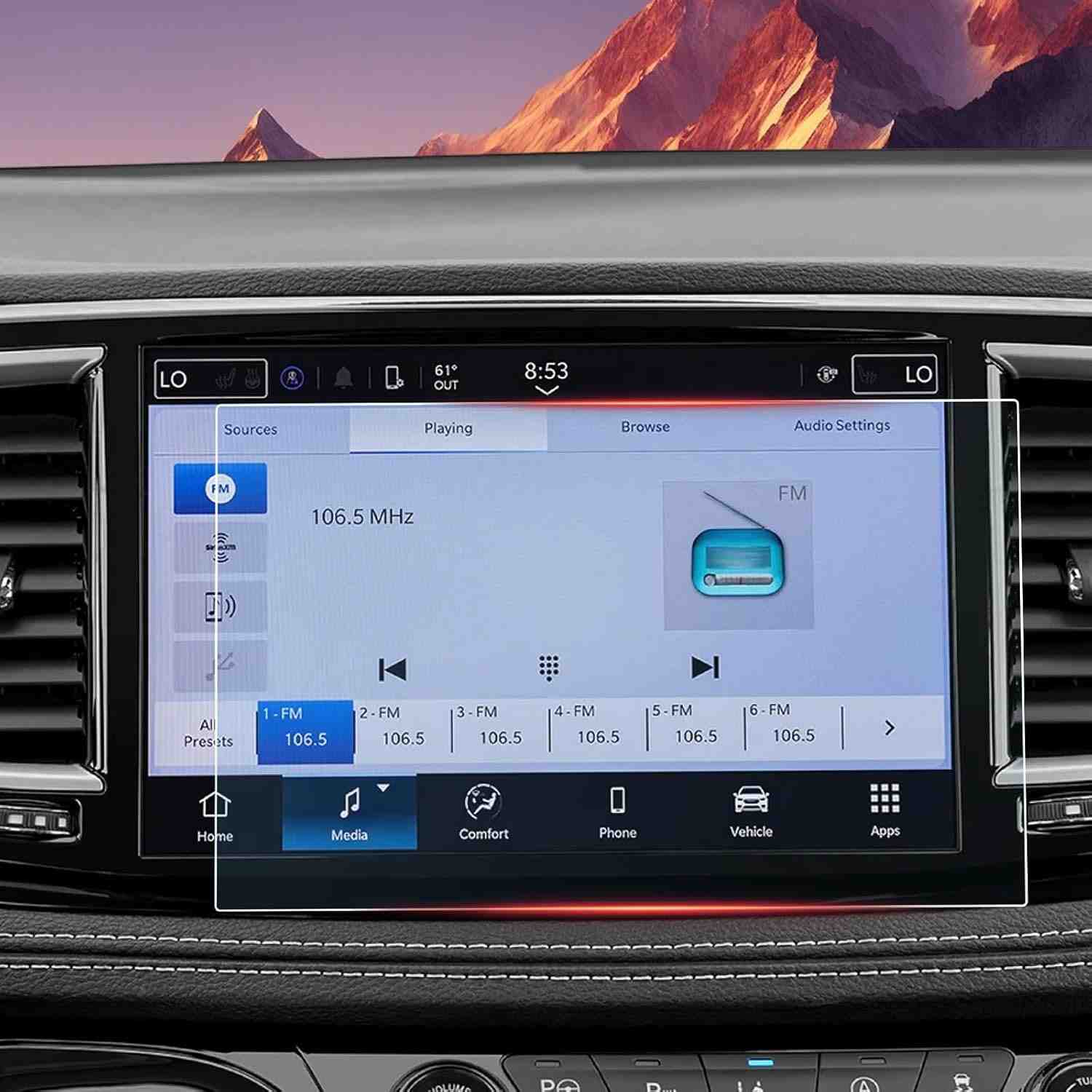 Protetor de Tela ASZSK 10.1" para Chrysler Pacifica 2021-2025: Brilho Cristalino e Proteção Militar 9H+
