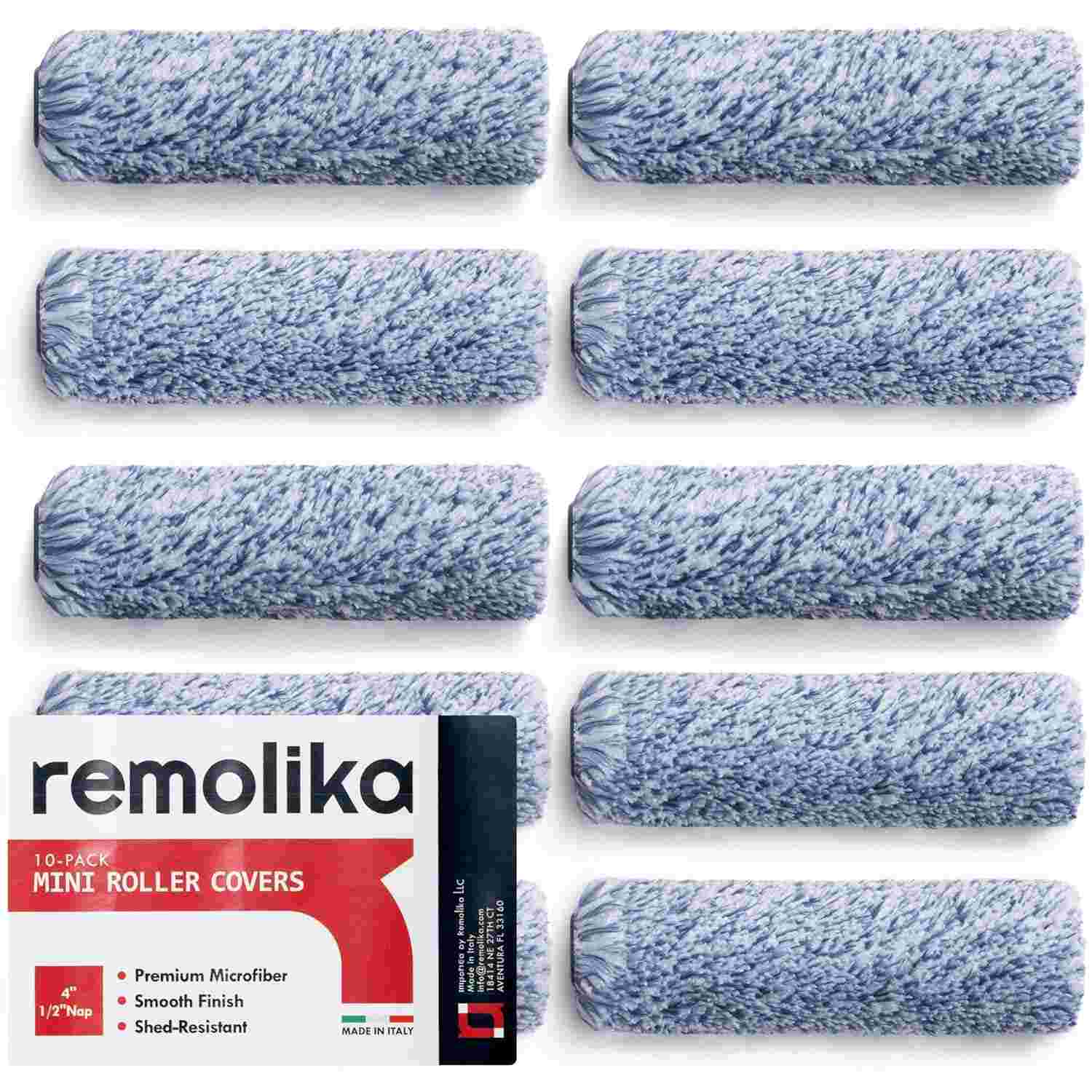 Mini Capas de Rolo de Tinta 10 cm - Pacote com 10 Unidades - Microfibra Premium Feita na Itália