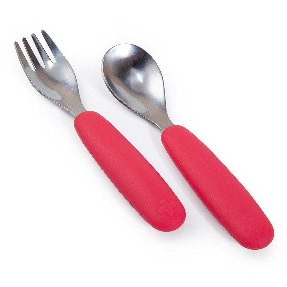 Conjunto de Talheres Infantil em Aço Inox com Silicone Seguro - Moda do Chef