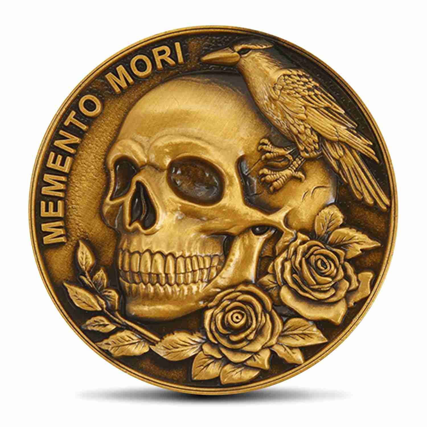 Moeda Inspiradora Memento Mori & Tempus Fugit - Reflexão Pessoal e Arte Filosófica