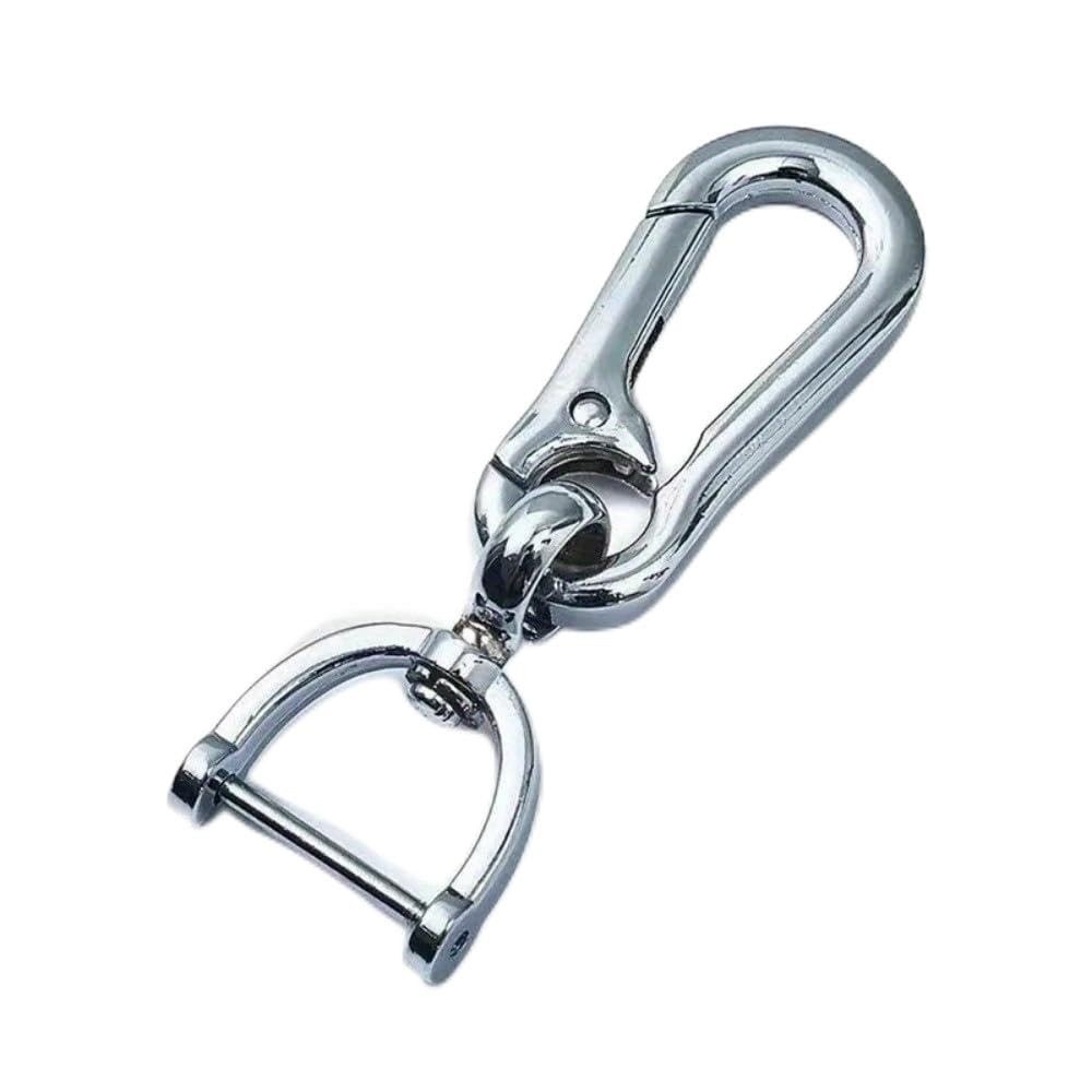 3 peças chaveiros de carro forte em forma de mosquetão chaveiro gancho de escalada chaveiro masculino acessórios interiores automotivos, Prata, M
