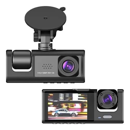 Dashcam 3 Lentes Full HD 1080p: Segurança Completa com Visão Noturna e Detecção de Movimento