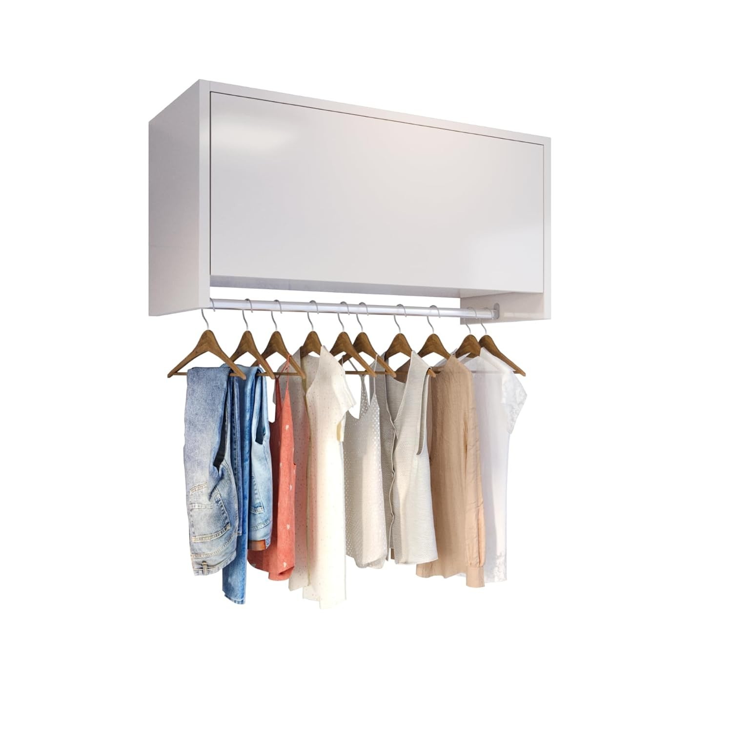 Armário Aéreo Multiuso Delta com Cabideiro – Organize com Estilo e Praticidade