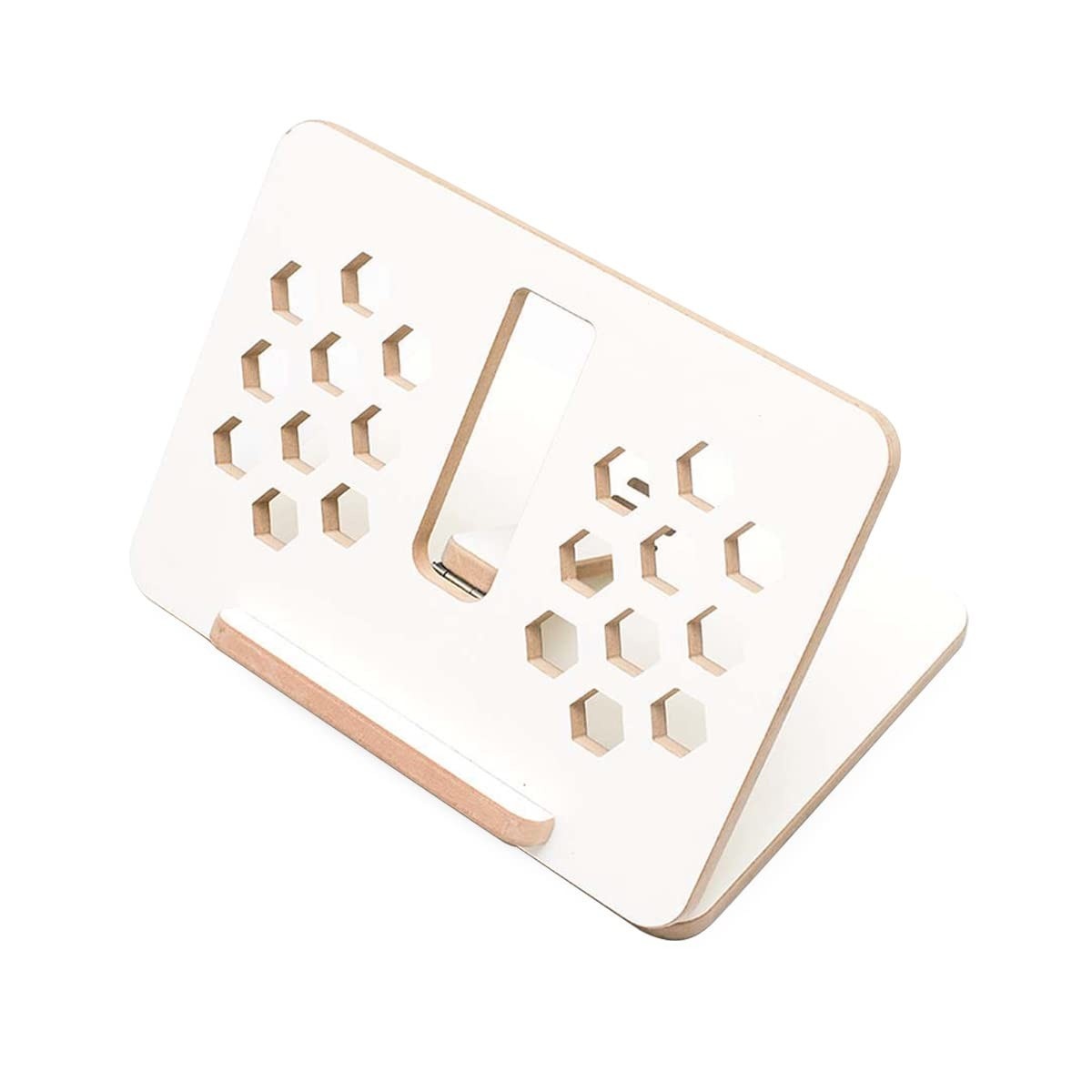 Apoio de Leitura Ergonômico para Livros e Notebook - 4 Ângulos Ajustáveis, MDF Ecológico, Dobrável e Portátil