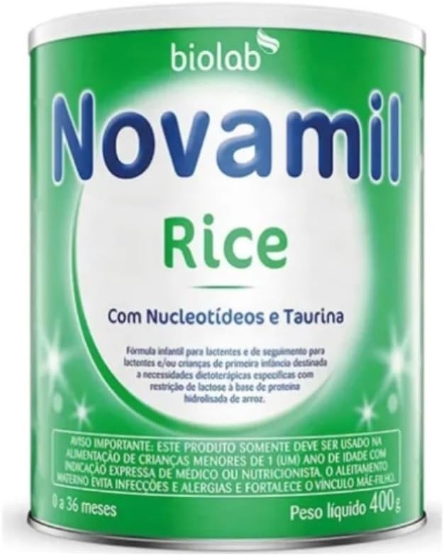 Fórmula Infantil à Base de Arroz com Nucleotídeos e Taurina, 400g, Para Crianças com Alergia à Proteína do Leite