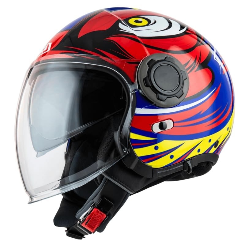 Capacete Nzi Ringway Duo Ocelo Azul/Amarelo/Neon - Estilo e Segurança para Sua Pilotagem