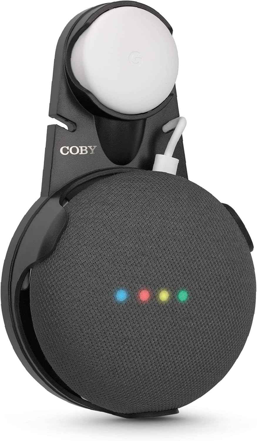 Suporte de Tomada Coby para Google Home Mini: Organização e Segurança | Preto