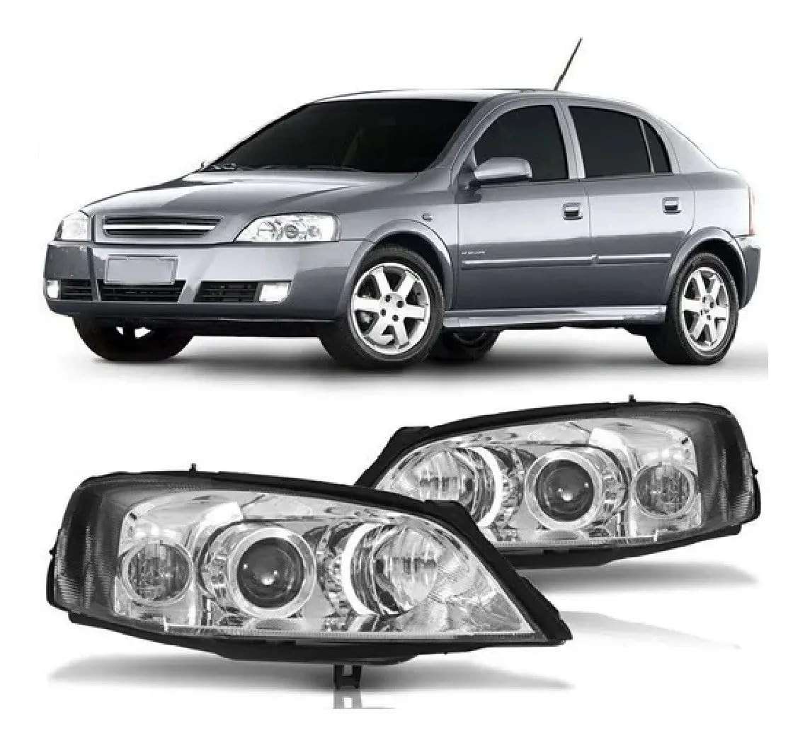 Par de Faróis Cromados para Astra Hatch e Sedan (2003-2012) - Visual Moderno e Segurança