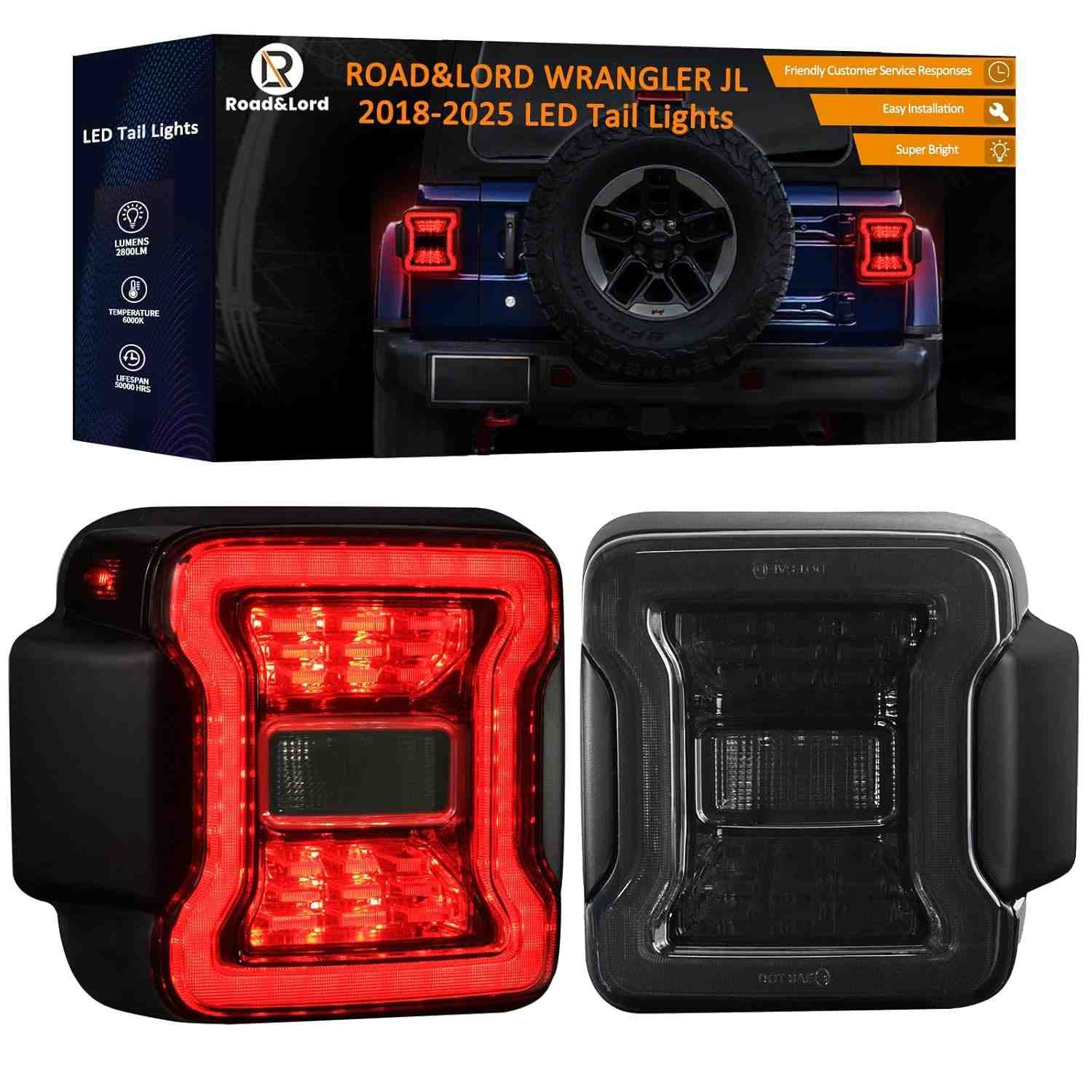Lanternas Traseiras LED para Jeep Wrangler JL/JLU/4xe (2018-2025) - Upgrade Completo com DRL e Monitor de Ponto Cego